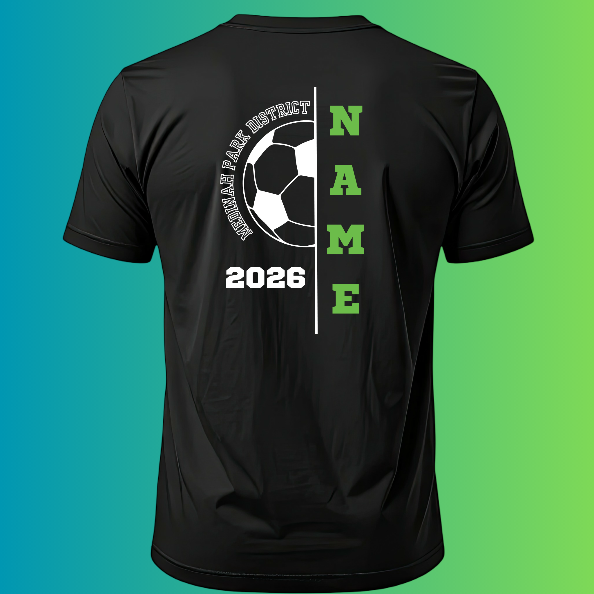 Adult T-Shirt Soccer Design 1 - 100% Polyester