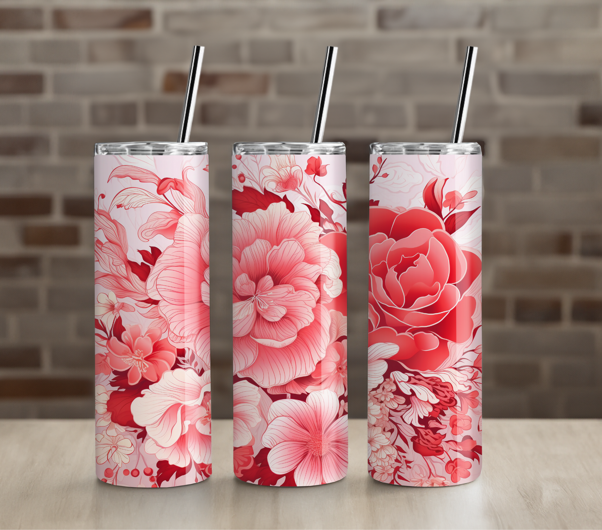 Pink Peony Elegance 20oz Skinny Tumbler
