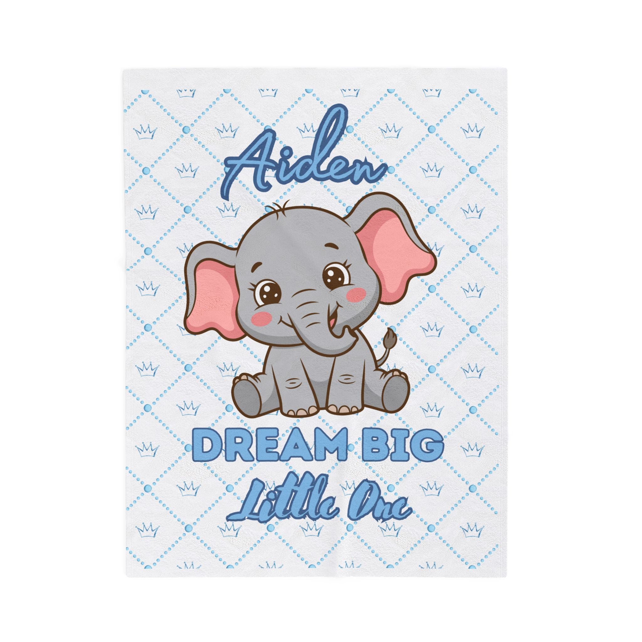 Personalized Baby Elephant Dream Big Little One Blanket