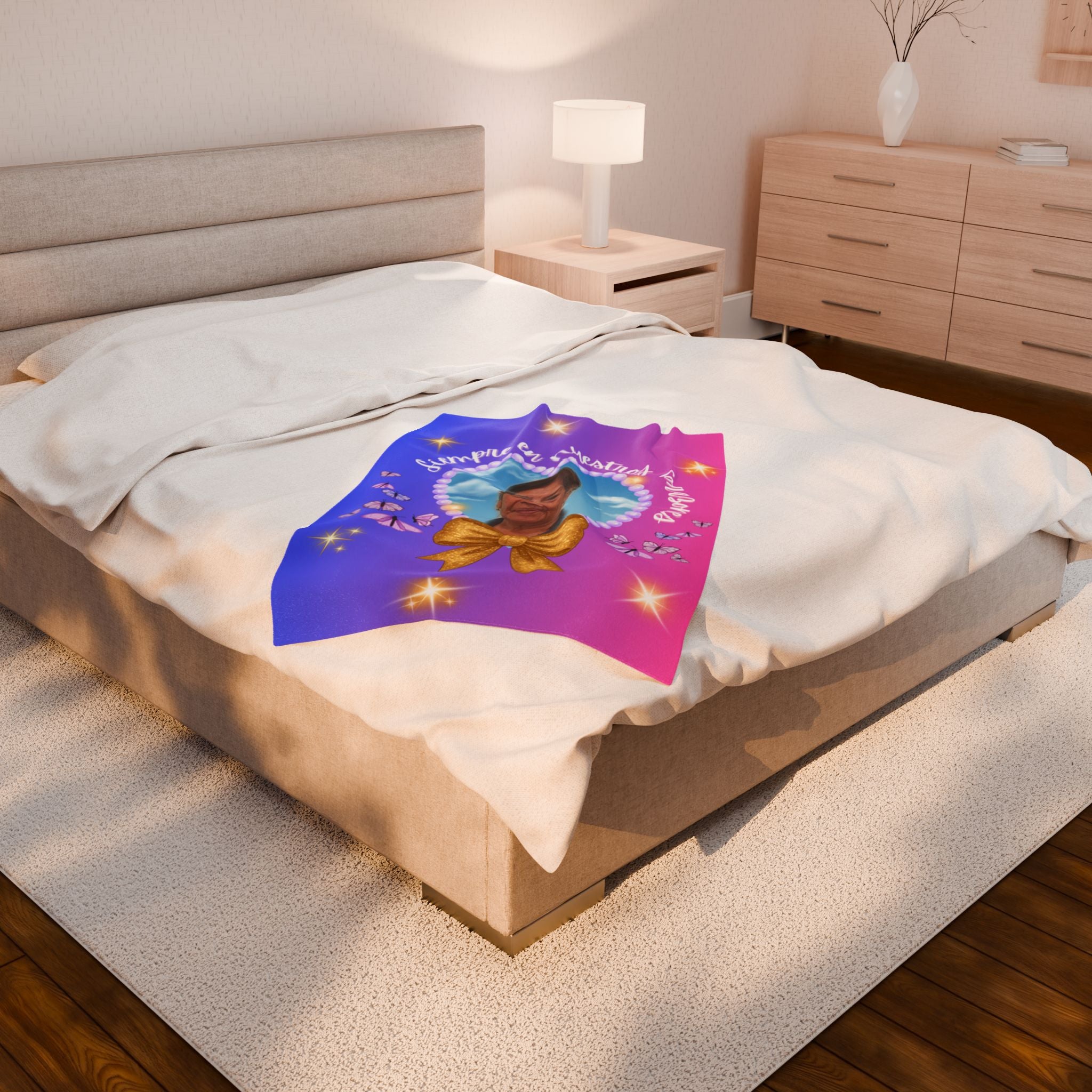 Siempre En Nuestros Corazones Two Color Ombre Plush Blanket (Spanish)