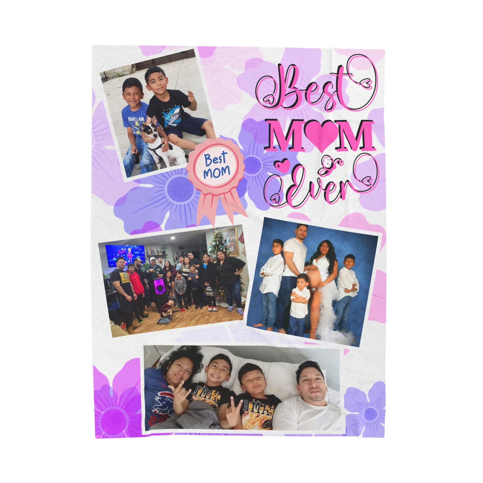 Best Mom Ever Photo Blanket (4 Photos Max Recommended)