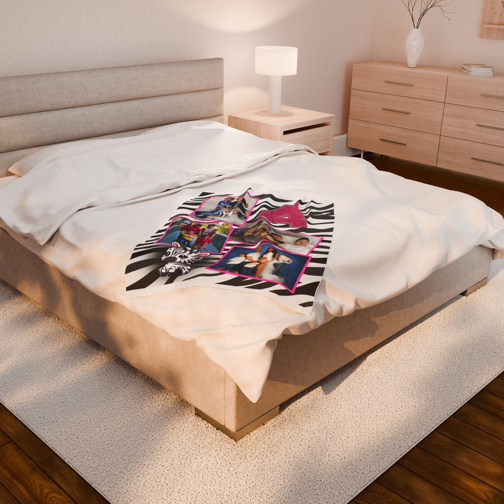 Photo Zebra Plush Blanket
