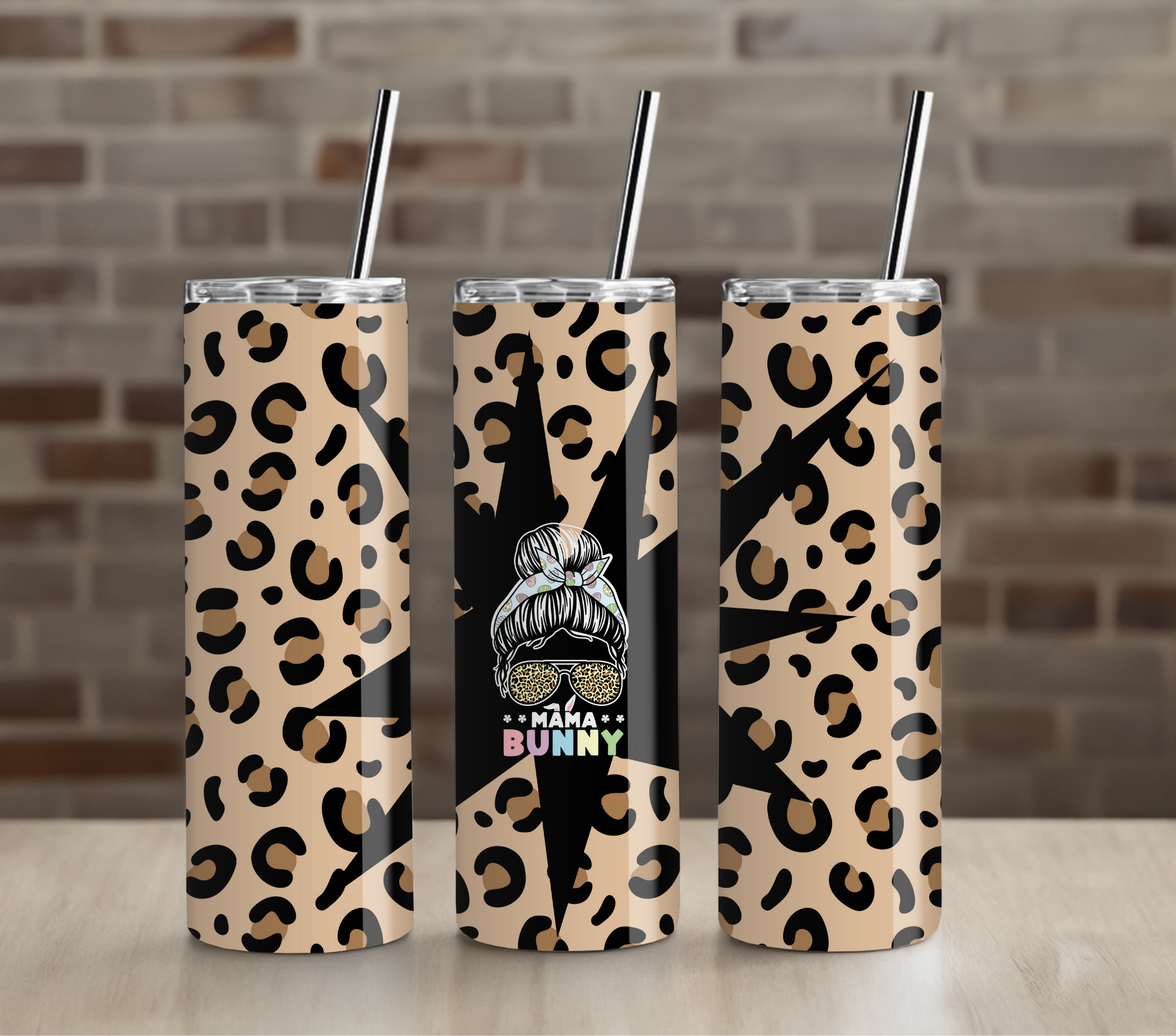 Leopard Mama on Bun 20oz Tumbler Drinkware