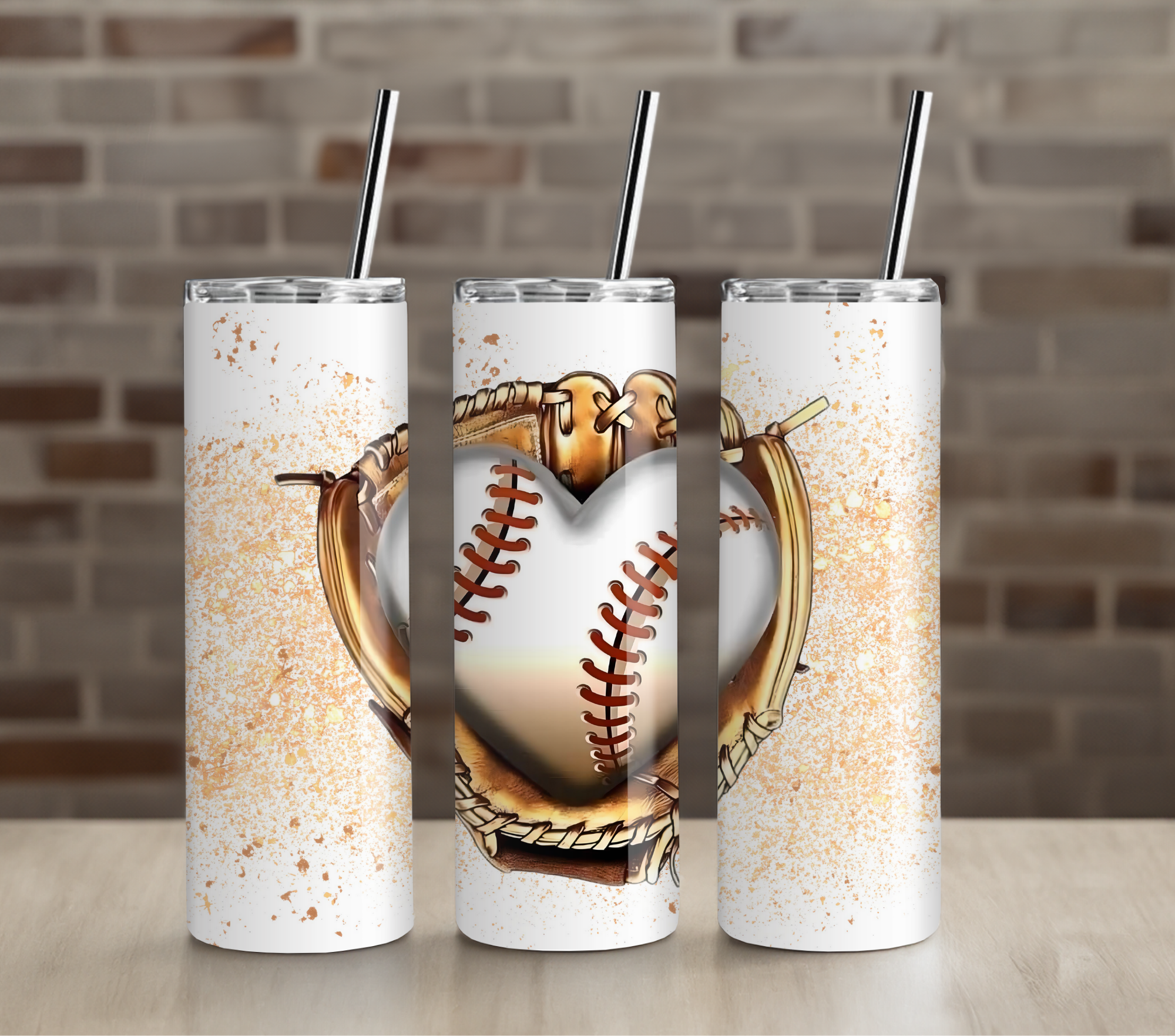 Heart Baseball on Glove 20oz Tumbler Drinkware