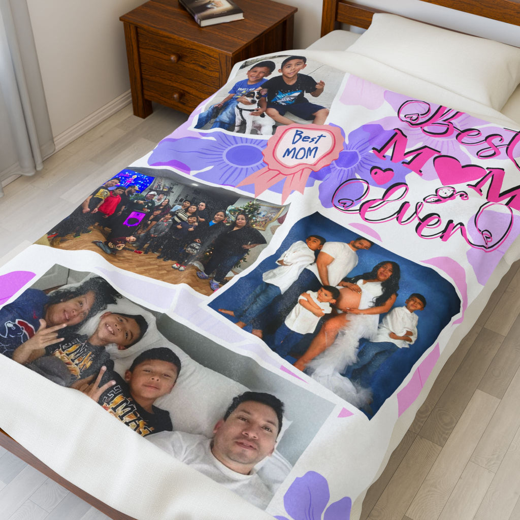 Best Mom Ever Photo Blanket (4 Photos Max Recommended)