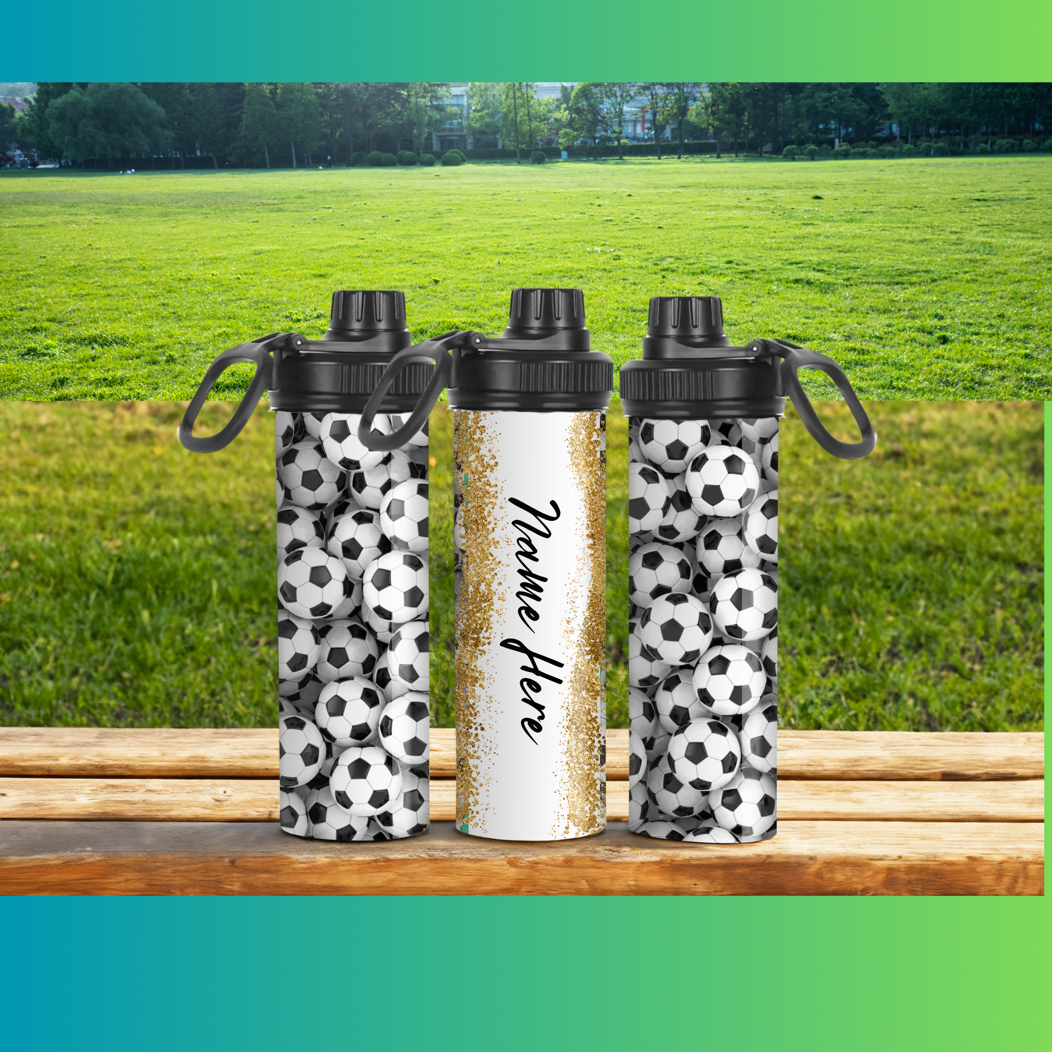 Soccer Design 1 - Spout Water Bottle