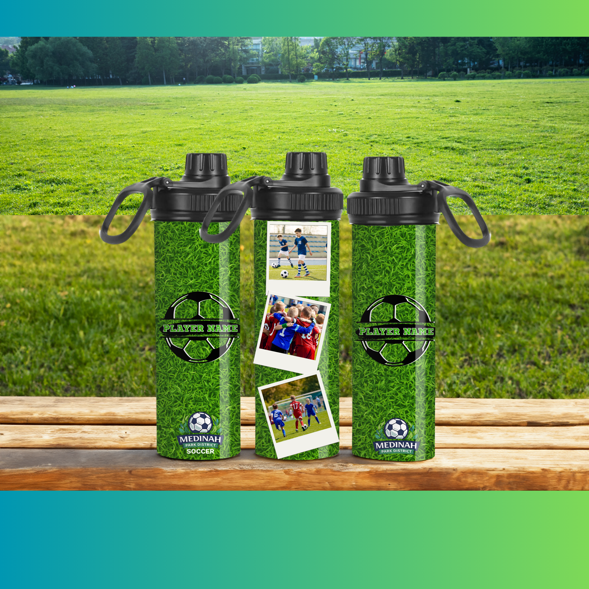Soccer Design 2 - Spout Water Bottle
