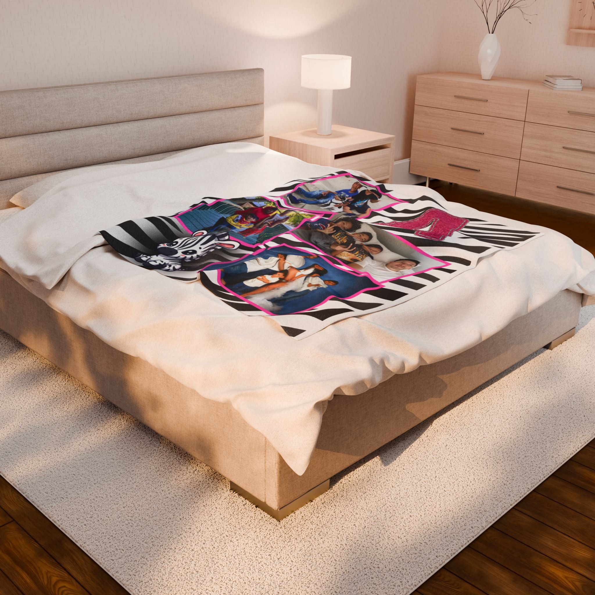 Photo Zebra Plush Blanket