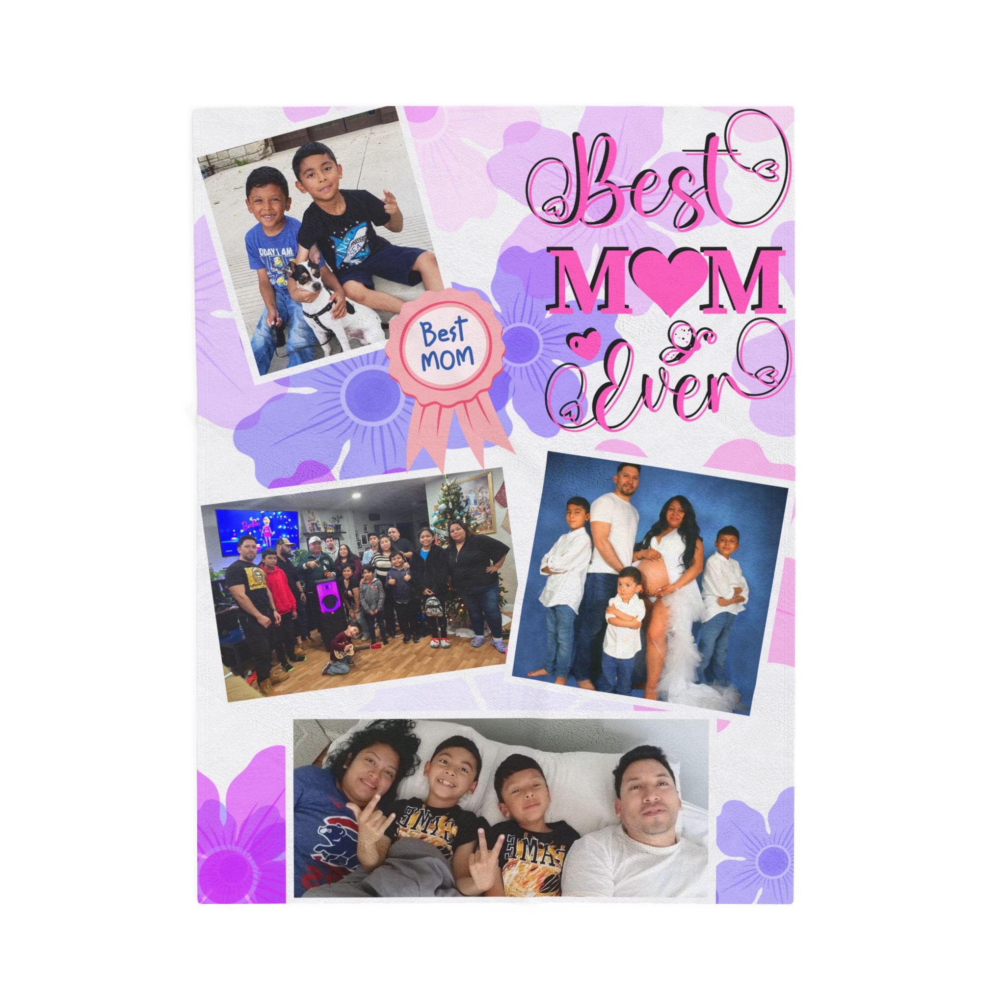 Best Mom Ever Photo Blanket (4 Photos Max Recommended)