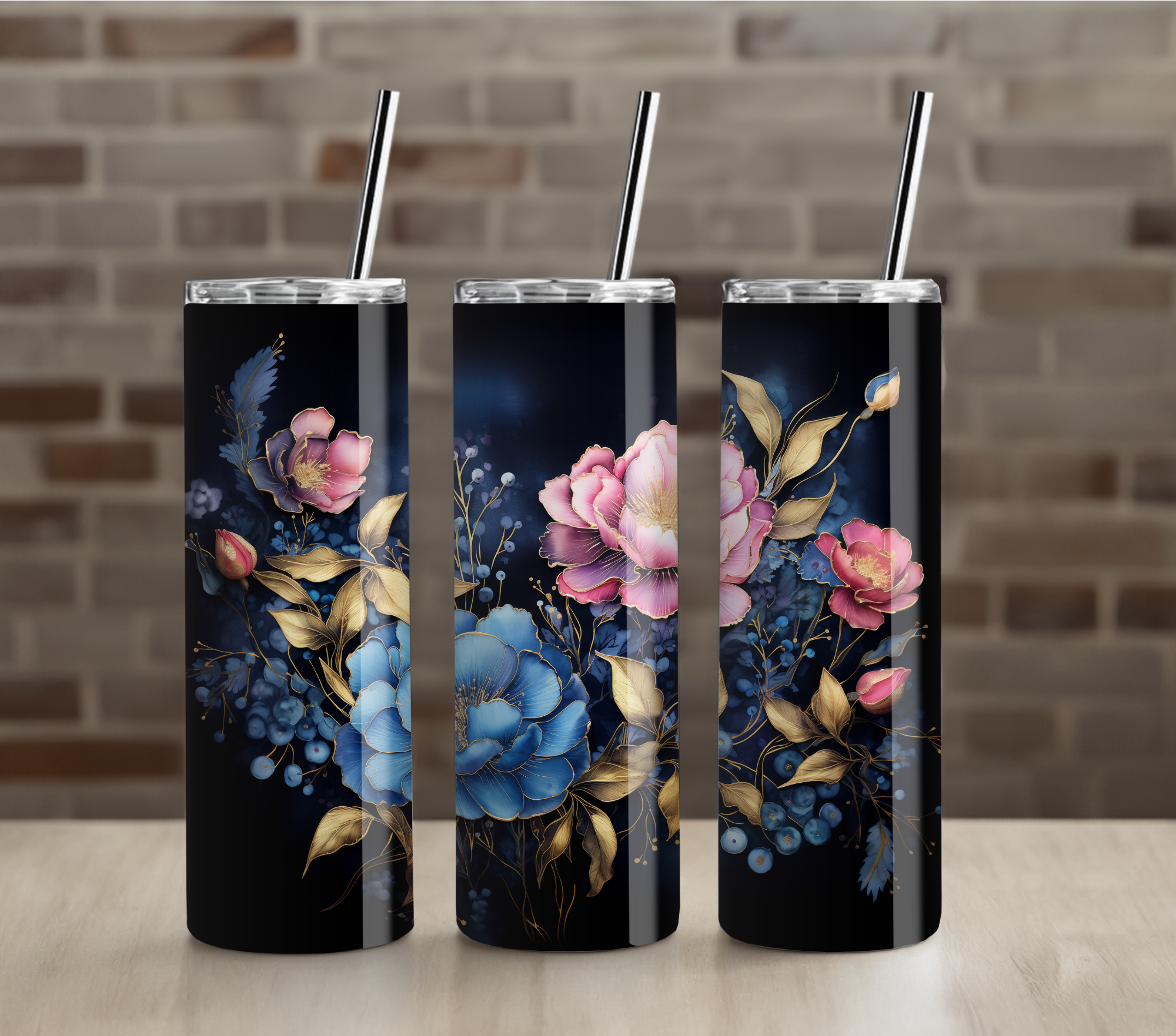 Modern Floral Abstract Art 20oz Skinny Tumbler