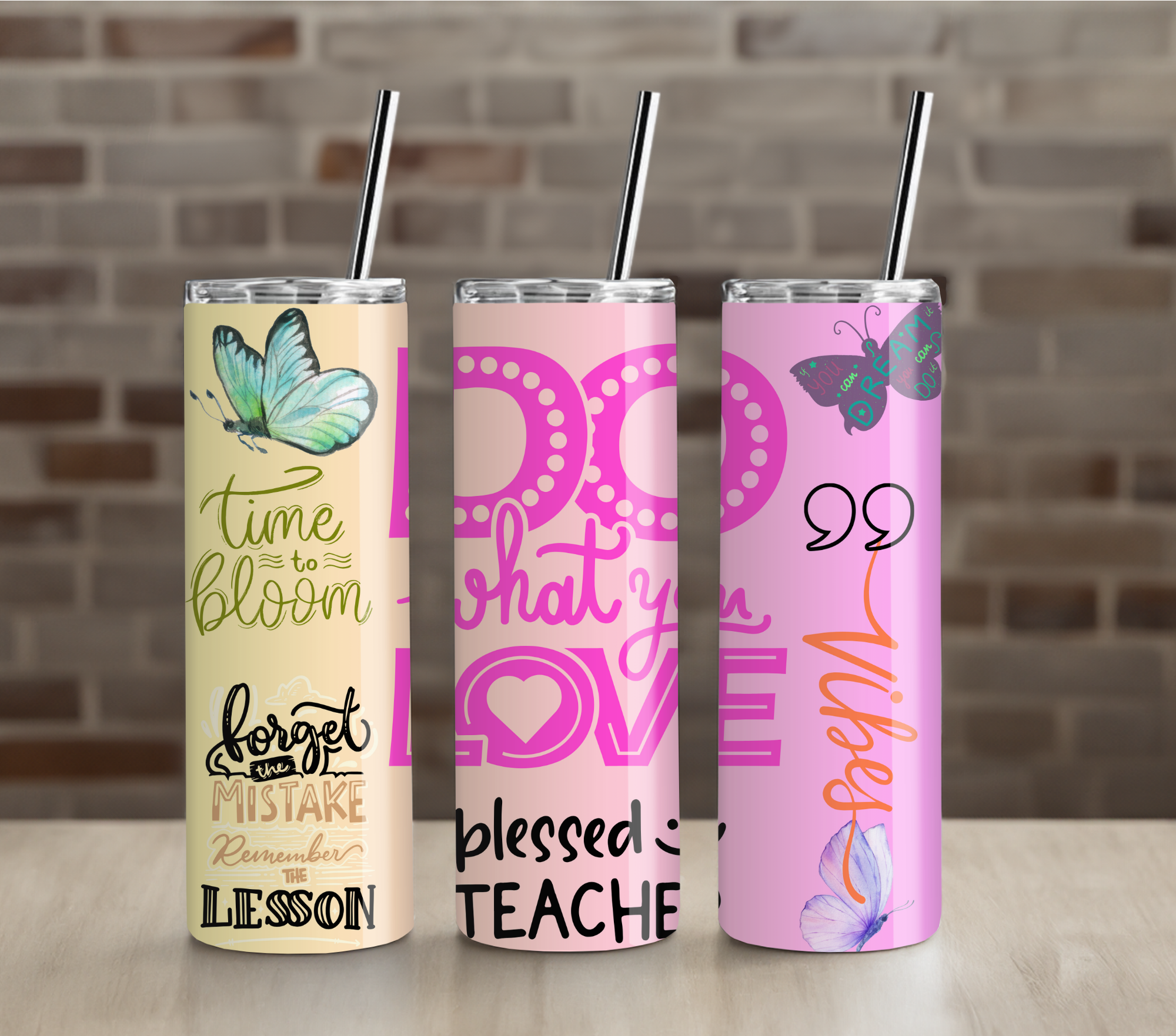 Teacher Life Tumbler | Inspirational Classroom Quote | 20oz Skinny Cup