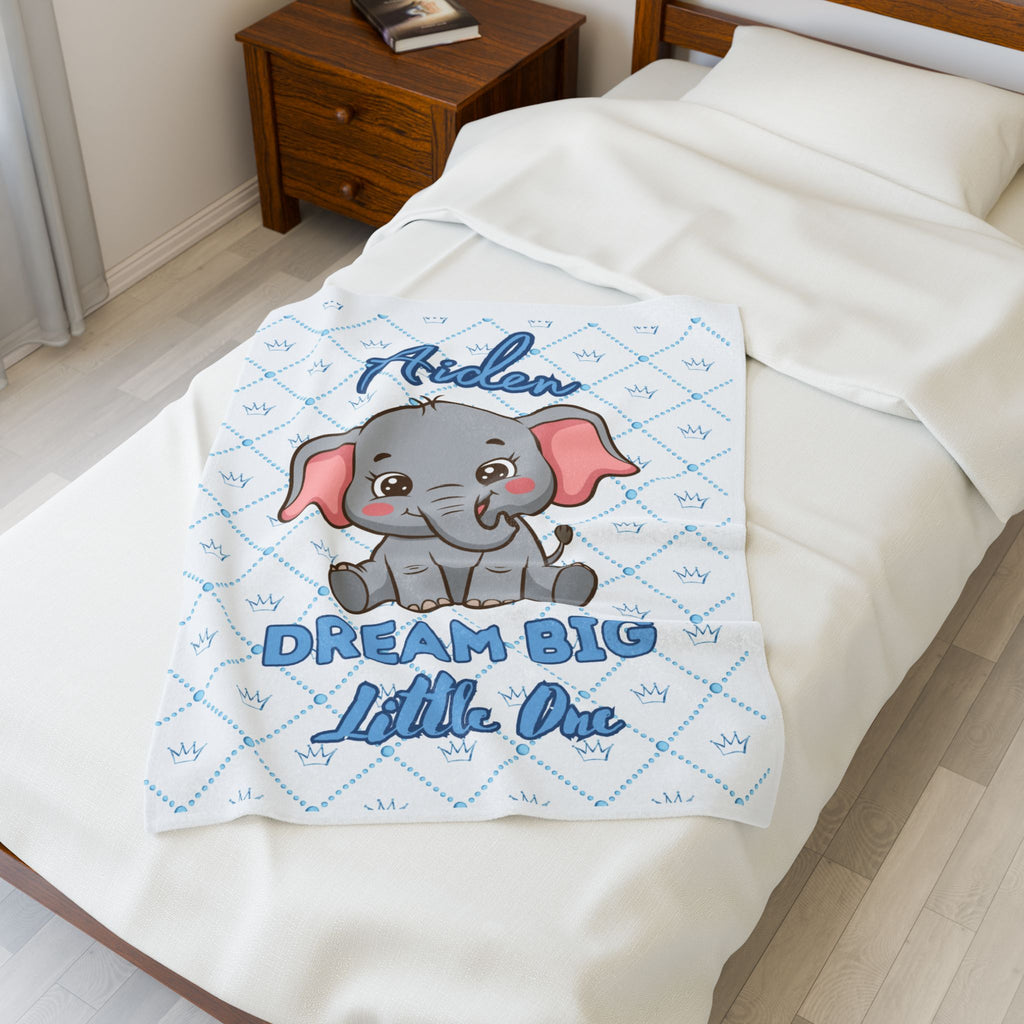 Personalized Baby Elephant Dream Big Little One Blanket