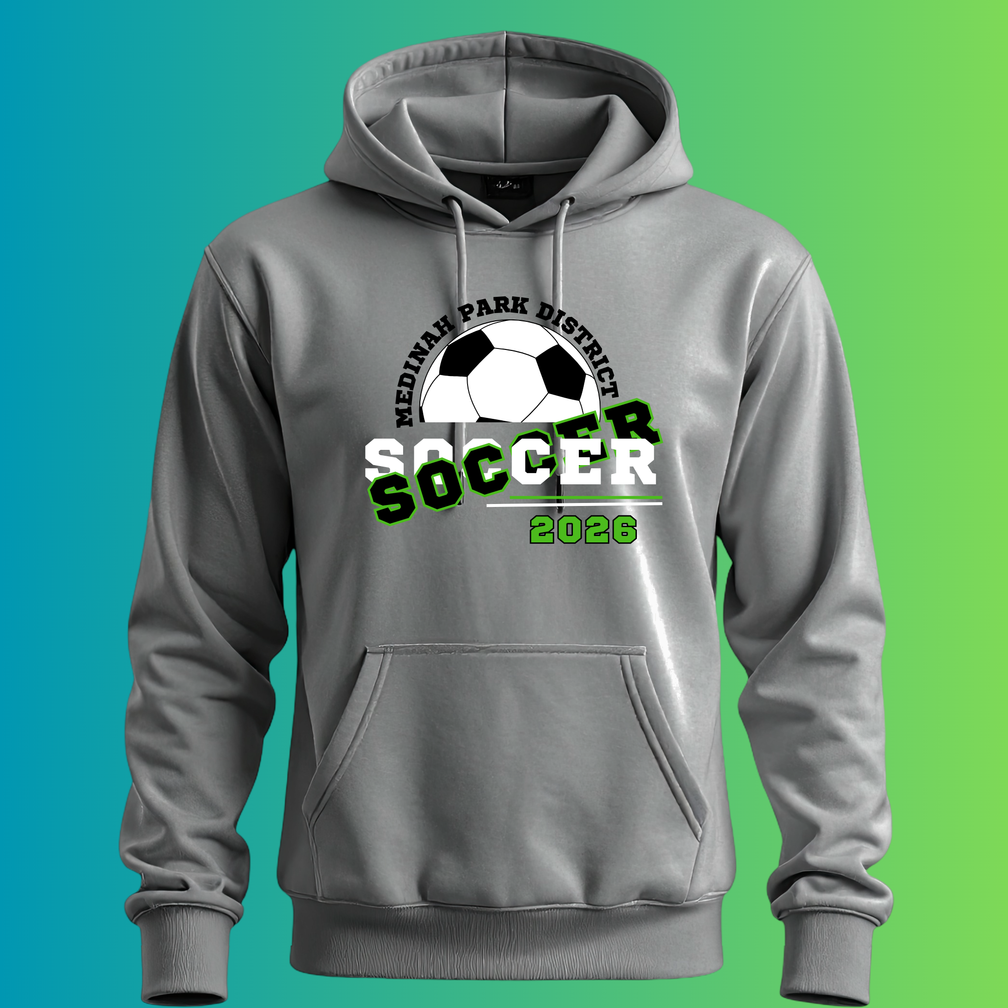 Adult Hoodie Soccer Design 2 - 50% Cotton 50% Polyester
