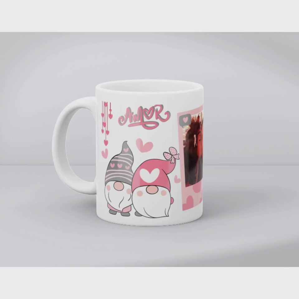 Taza de Gnomo de San Valentin "Amor Gnomo"