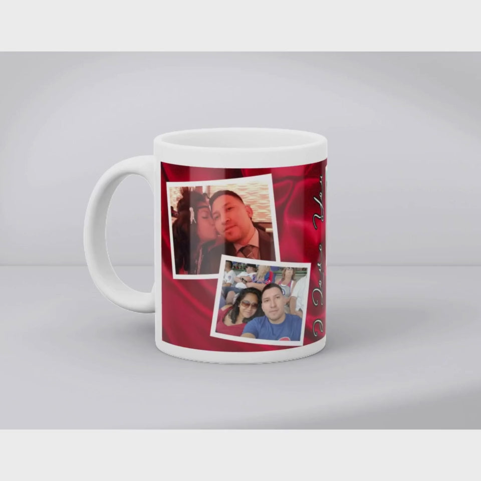 Red silk Background Love Mug