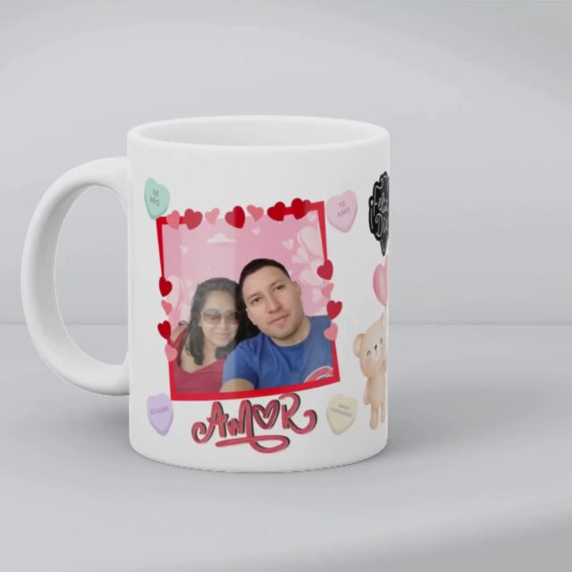Te Amo Heart Candy Bear Mug